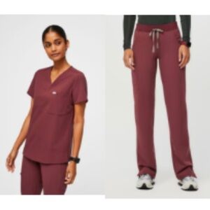 Women's ‘Dark Cherry’ Burgundy Scrub Set
